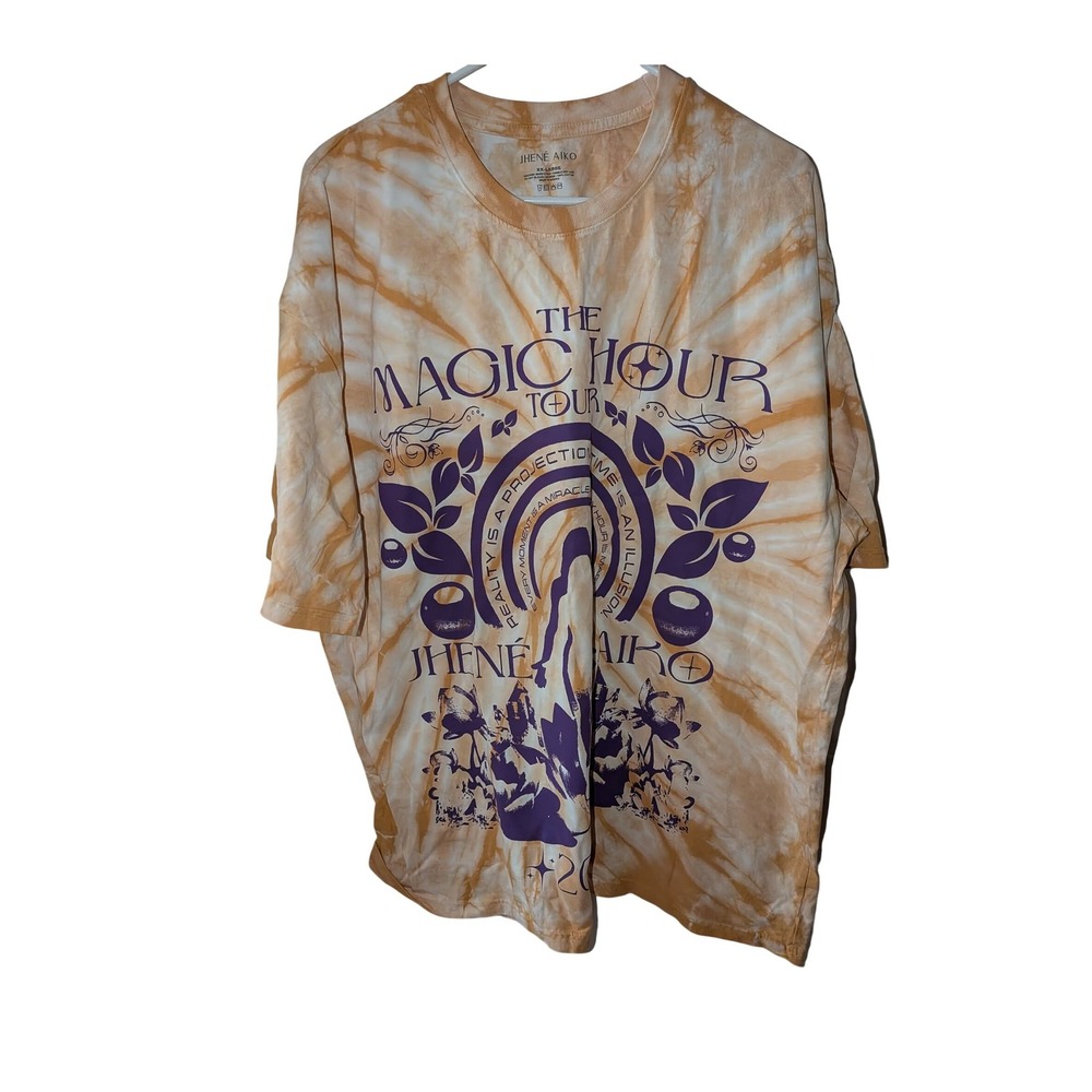 Jhene Aiko Magic Hour Tour 2024 Tie Dye Graphic T-Shirt Orange Purple XXL